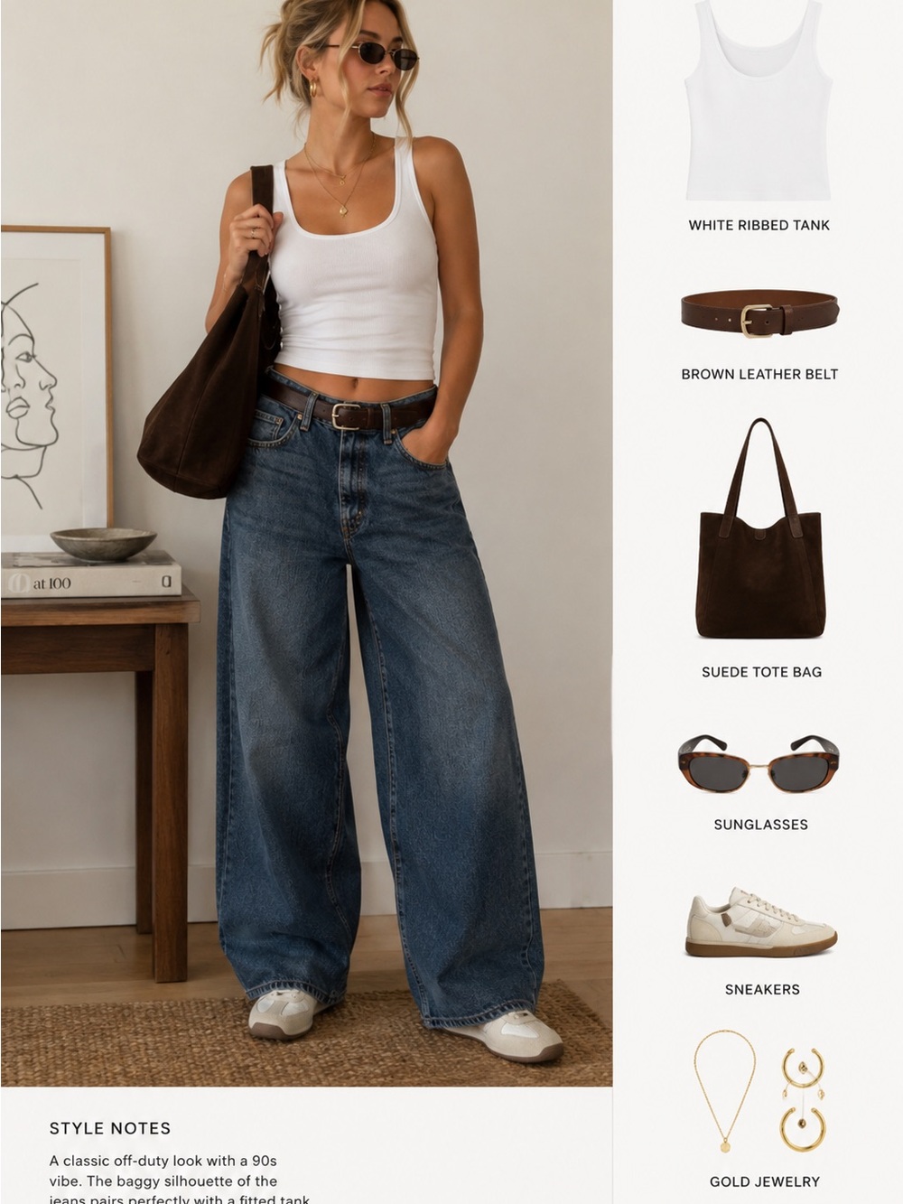 Levi's Women's Baggy Dad Wide Leg Jeans in Mid Blue Wash